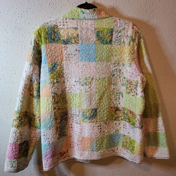 Yak Magik Pastel Patchwork Beaded Lace Embroidered Jacket. Sz XL. NWT. BL 261 - Picture 3 of 7